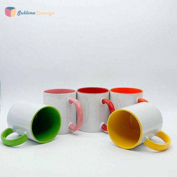 Taza Blanca 11 Oz Con Asa E Interior De Color Grado A - King