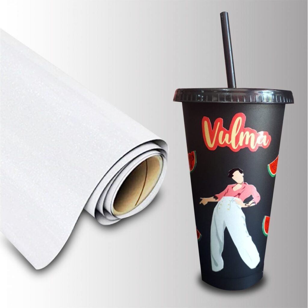 Vinilo Textil Sublimable Blanco Glitter HTVRONT 30cm x 2,4 metros – Stampify