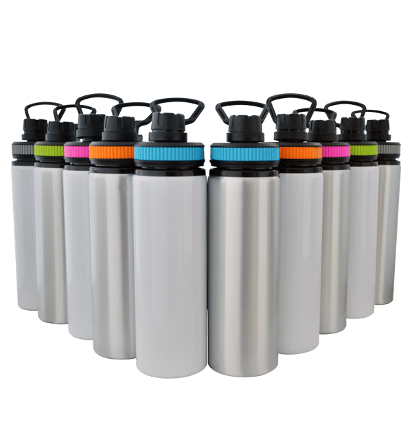 botella aluminio aro de colores