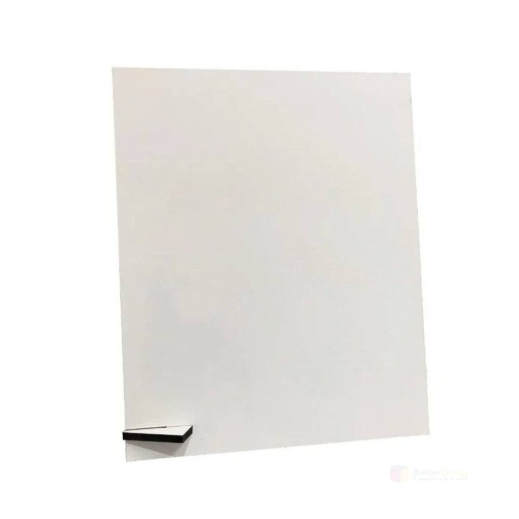 Portaretrato en Aluminio Plateado Borde Cuero Blanco Grande 20X25 cm