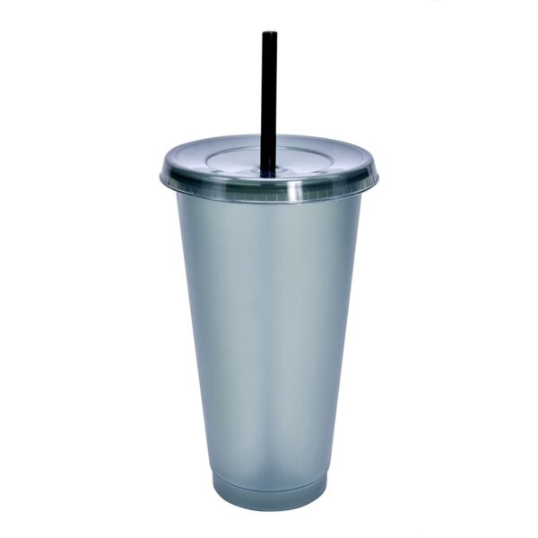 VASO CON POPOTE GLITER METALICO